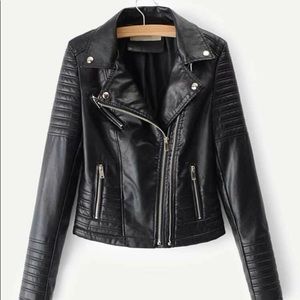 Faux leather biker jacket